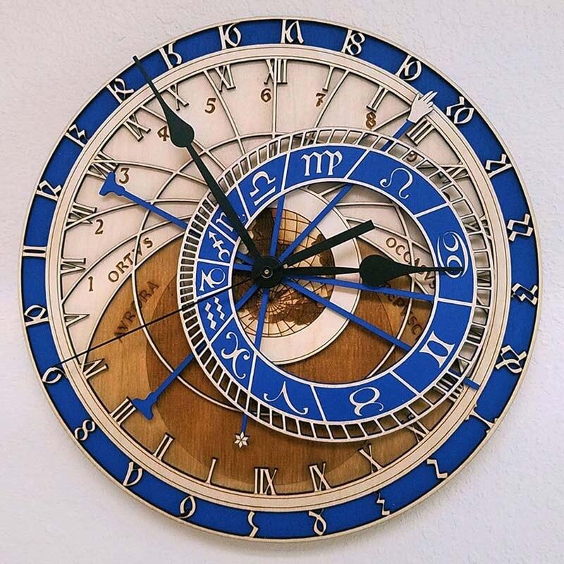 Horloge Murale Vintage Astronomique Bleu - Louise Vintage