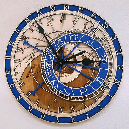 Horloge Murale Vintage Astronomique Bleu - Louise Vintage