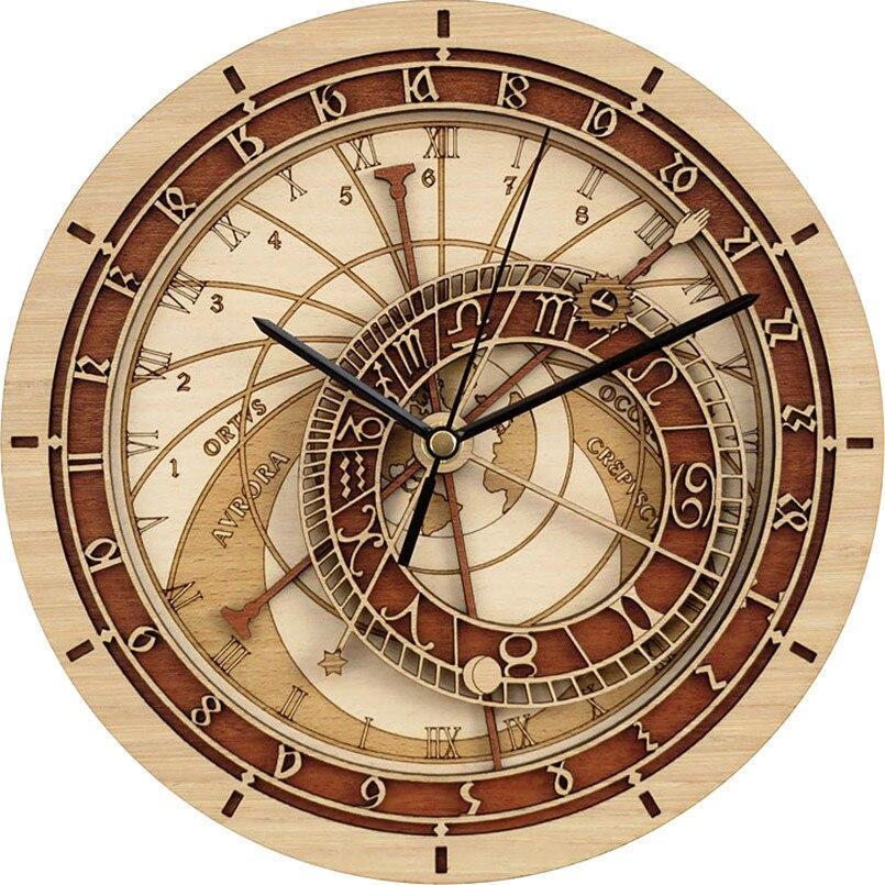 Horloge Murale Vintage Astronomique Bois - Louise Vintage