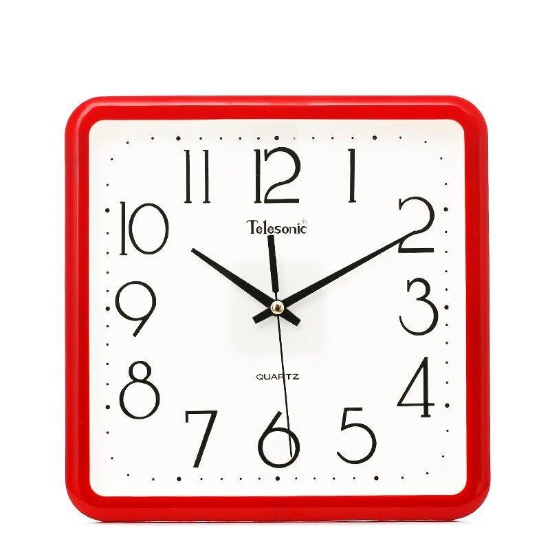 Horloge Murale Vintage Carrée Cadre Rouge - Louise Vintage