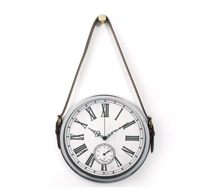 Horloge Murale Vintage Ronde Chrome Romains - Louise Vintage