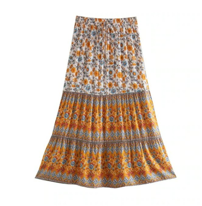 Jupe Longue été Vintage Motif Floral - Louise Vintage