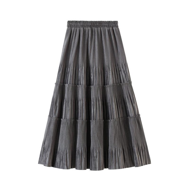 Jupe Vintage Velours Gris - Louise Vintage