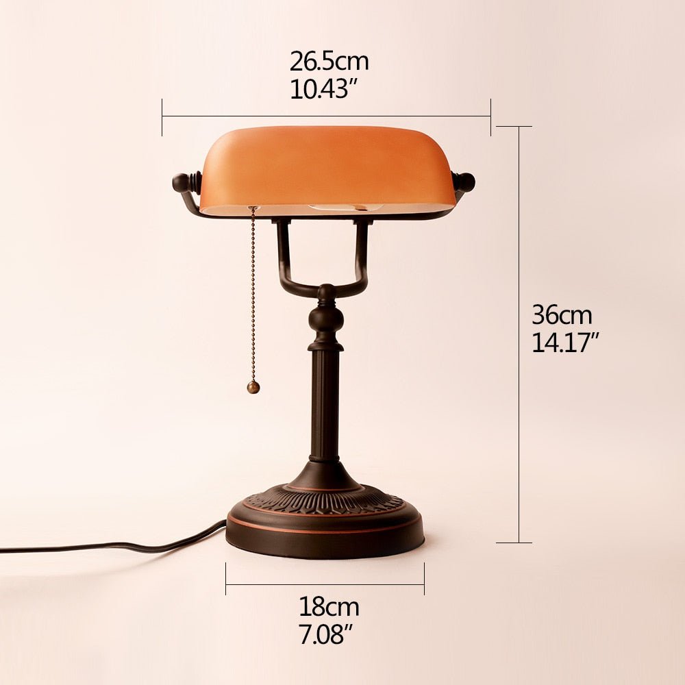 Lampe Banquier Vintage Orange - Louise Vintage