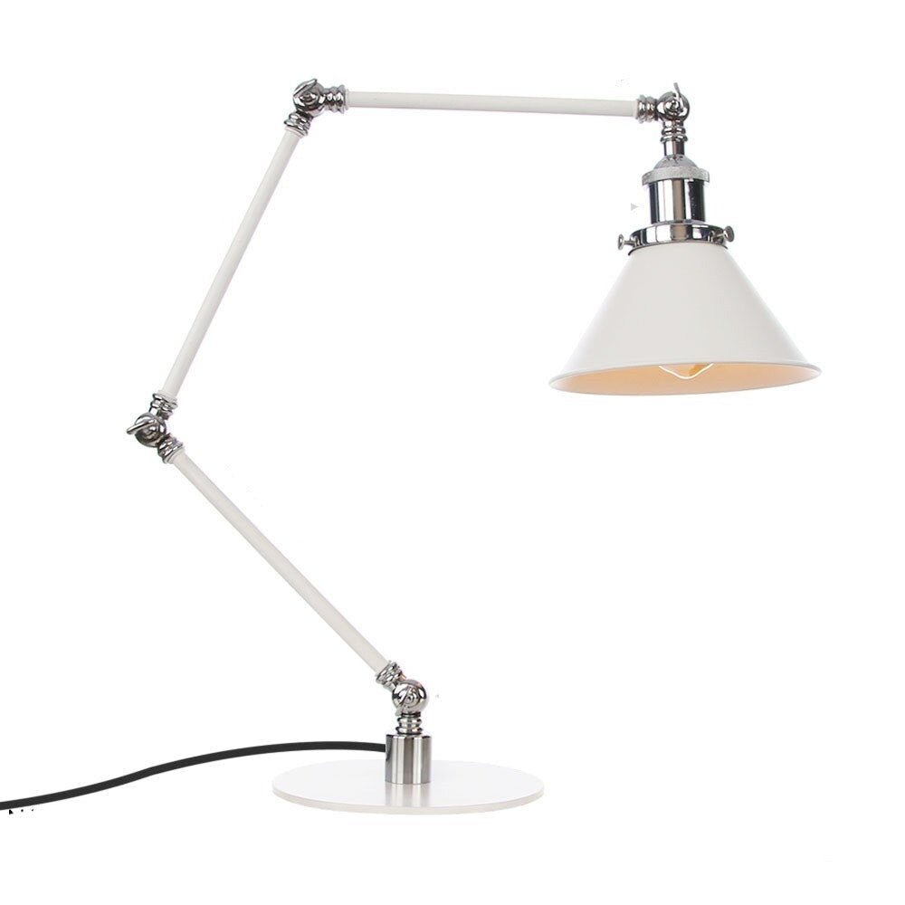 Lampe Industrielle Vintage Articulée Blanche - Louise Vintage