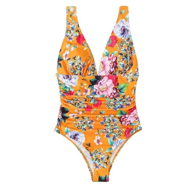 Maillot de Bain Pin Up Vintage Jaune Vert - Louise Vintage
