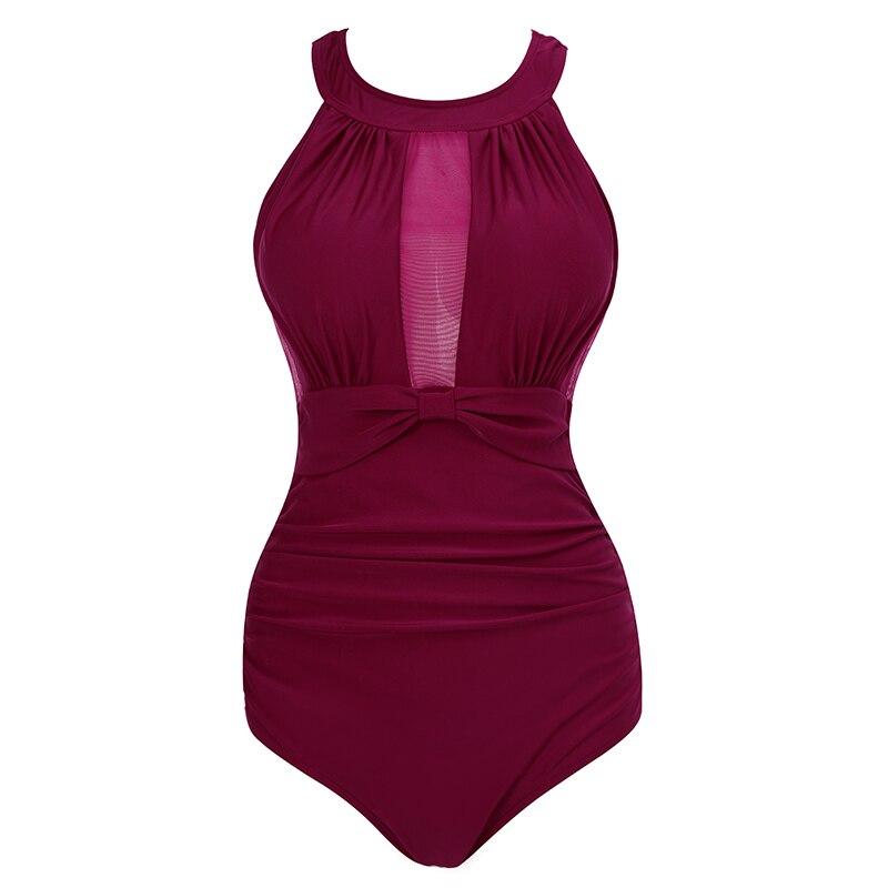 Maillot de Bain Sexy 1 Piece Vintage Bordeaux - Louise Vintage