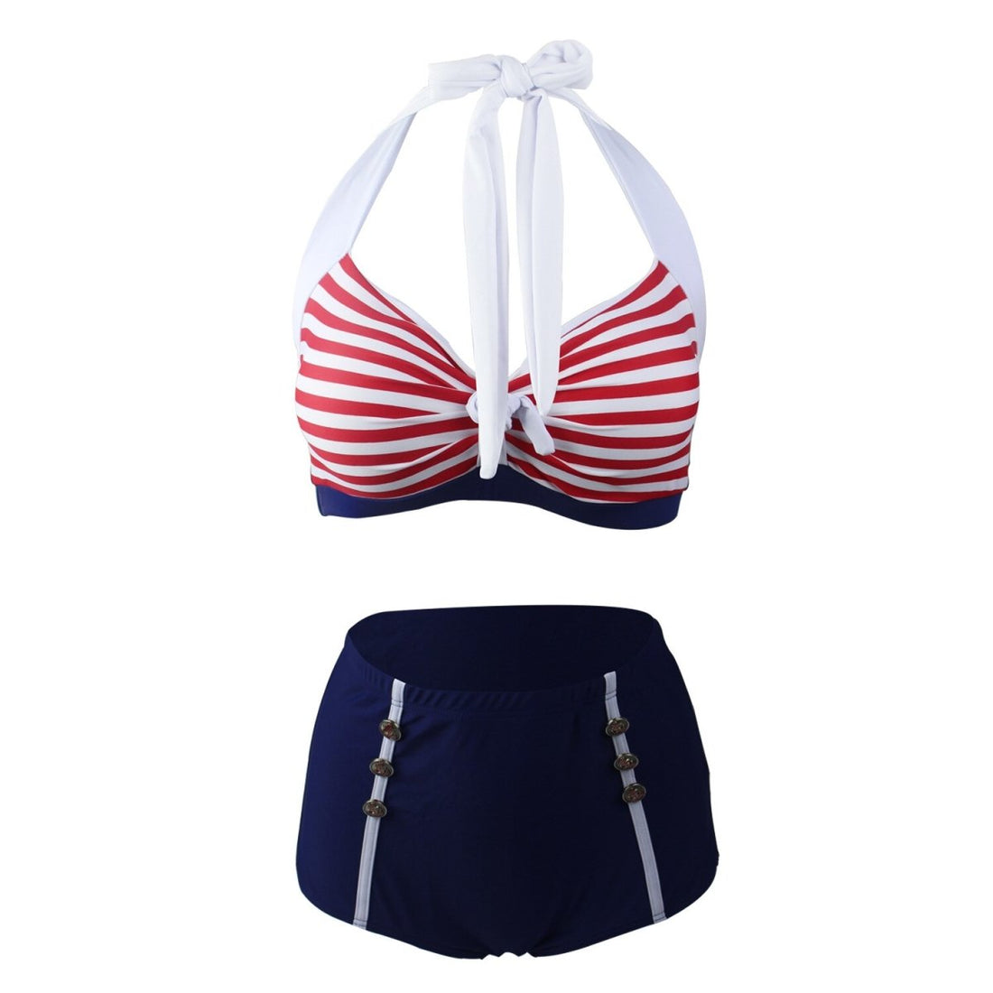 Maillot de Bain Shorty Vintage Rouge et Bleu - Louise Vintage