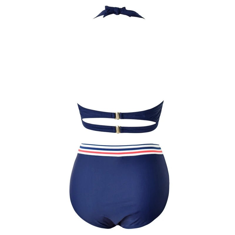 Maillot de Bain Vintage Bikini taille haute Bleu - Louise Vintage