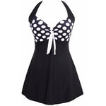 Maillot de Bain Vintage Jupe Noire Pois - Louise Vintage