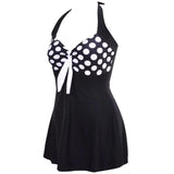 Maillot de Bain Vintage Jupe Noire Pois - Louise Vintage