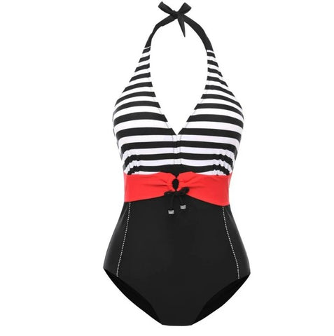 Maillot De Bain Deux Pièces Rétro Pin-up - Noir à Pois Avec Culotte Froufrous - Style Vintage - Neuf Avec étiquettes