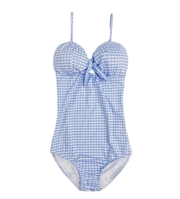 Maillot de Bain Vintage une Piece Bleu Carreaux - Louise Vintage