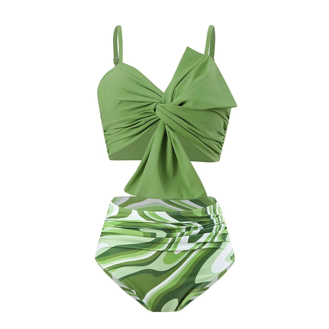 Maillot de Bain Vintage Volant Vert Tropique - Louise Vintage