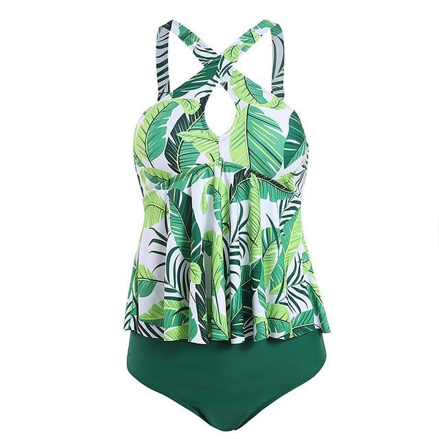 Maillot de Bain Vintage Volant Vert Vanille - Louise Vintage