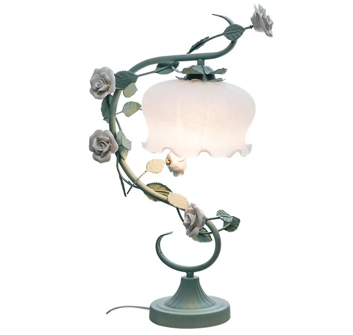 Petite Lampe de Chevet Vintage Fleurs - Louise Vintage