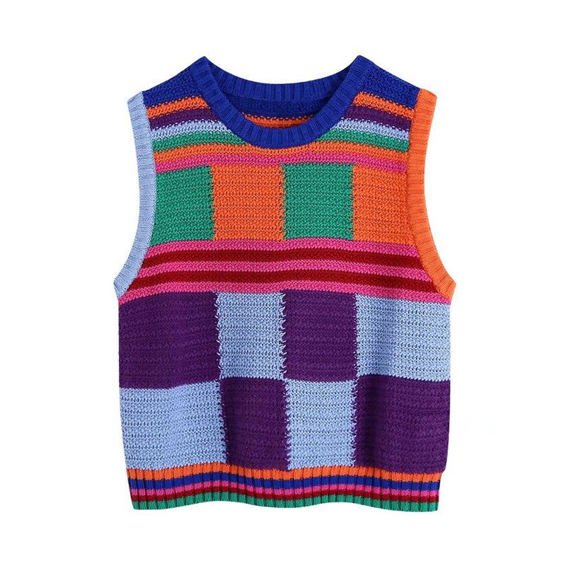 Pull Vintage à Carreaux Court - Louise Vintage