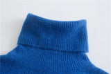 Pull Vintage Ample Col Roulé Bleu - Louise Vintage