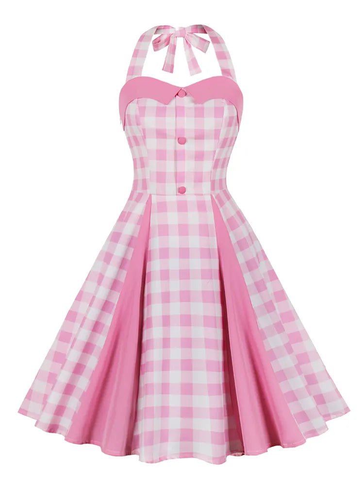 Robe à Carreaux Vintage Sans Manches - Louise Vintage