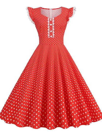 Robe petit pois rouge on sale