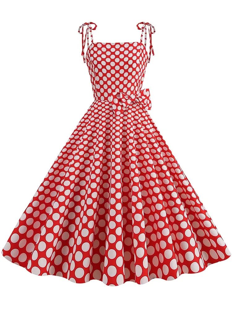 Robe à Pois Année 60 Rouge - Louise Vintage