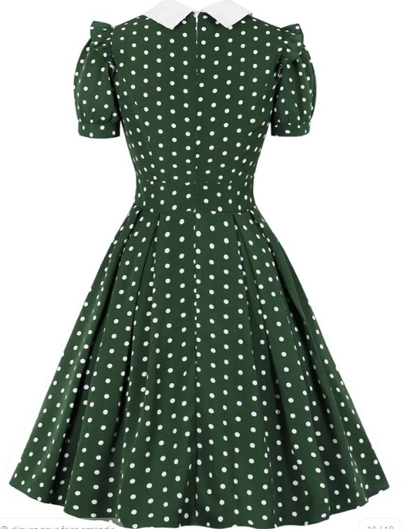 Robe Pois Ann e 60 Verte