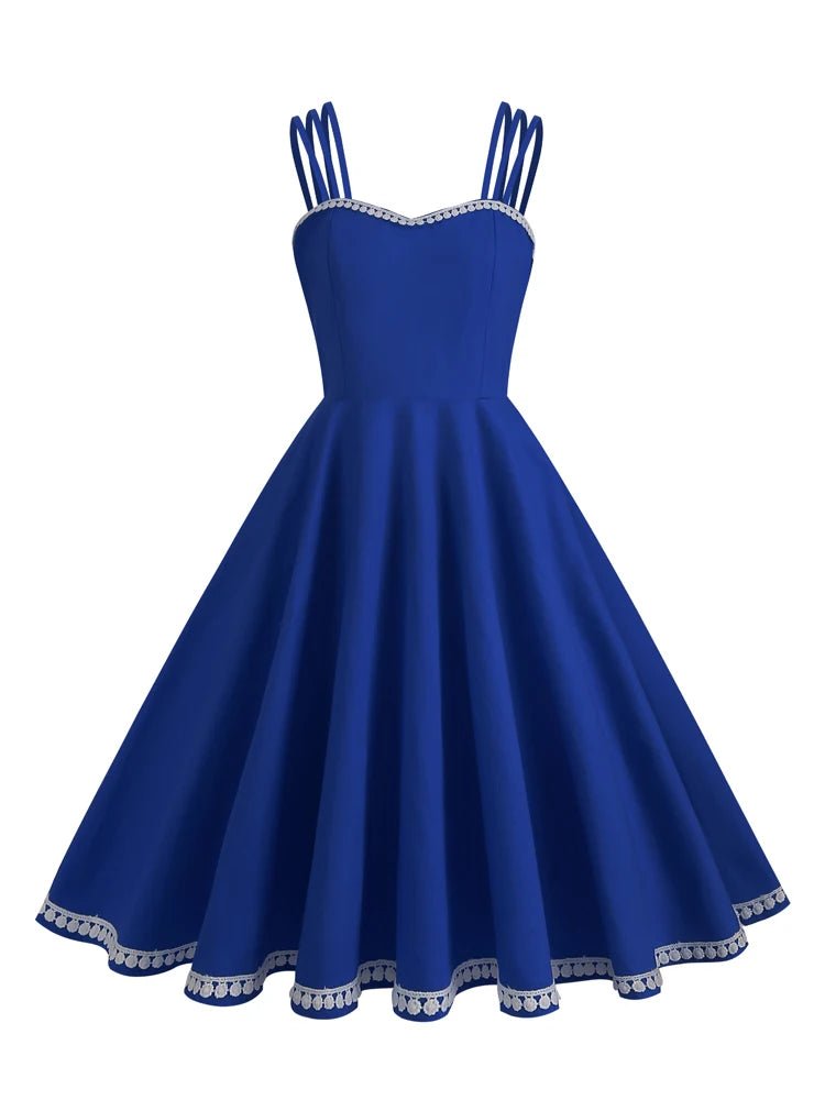 Robe Américaine Année 50 Bleu - Louise Vintage