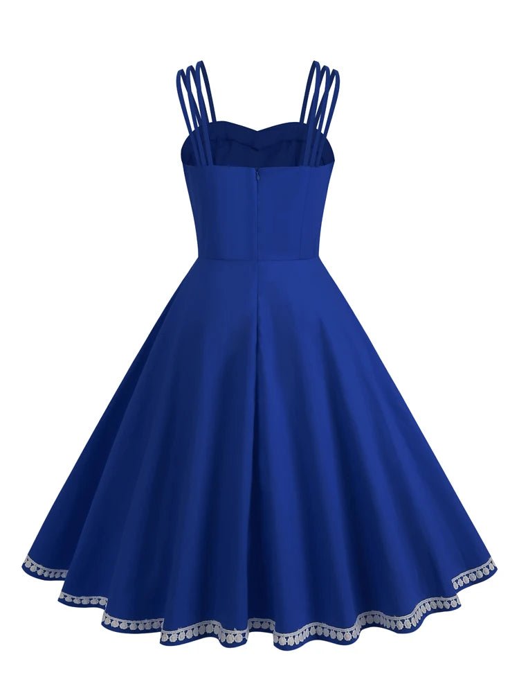 Robe Américaine Année 50 Bleu - Louise Vintage