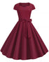 Robe Américaine Année 50 Bordeaux - Louise Vintage