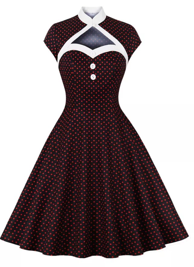 Robe Américaine Année 50 Noire - Louise Vintage