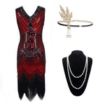 Robe Année 20 Gatsby Rouge (Avec Accéssoires) - Louise Vintage