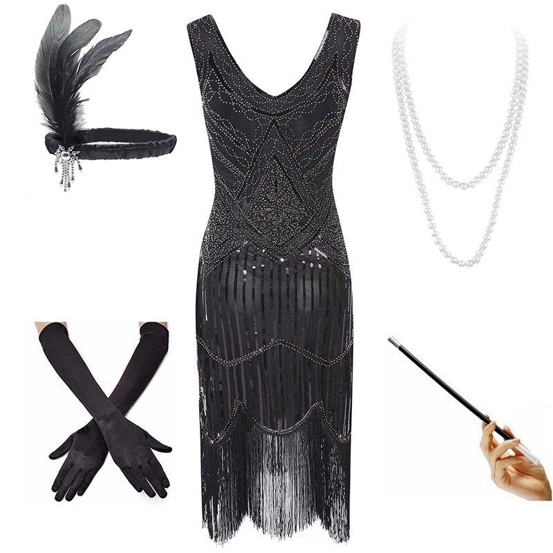 Robe Année 20 Vintage Argent (Avec Accéssoires) - Louise Vintage