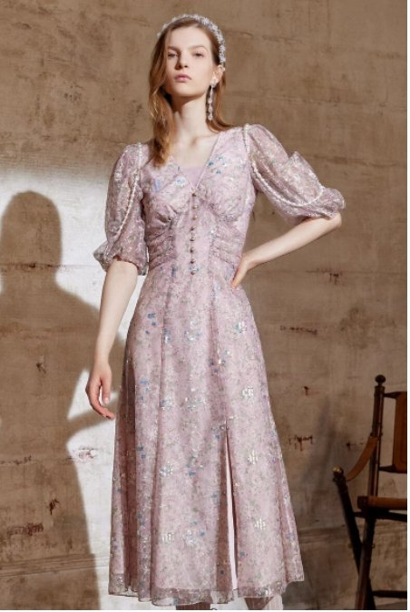 Robe Ann e 40 50 Classique Rose