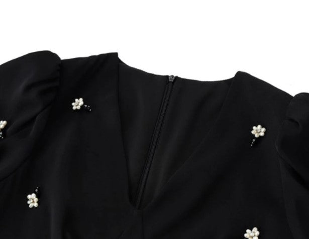 Robe Année 40 50 Noir - Louise Vintage
