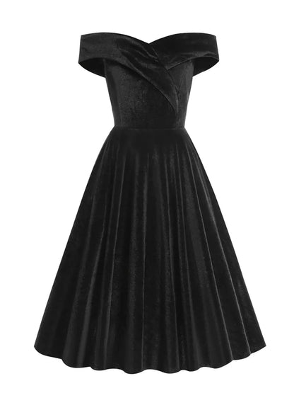 Robe Année 50 60 Noire - Louise Vintage