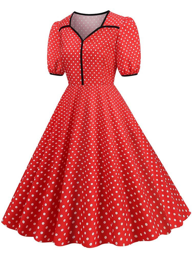 Robe a best sale pois année 50