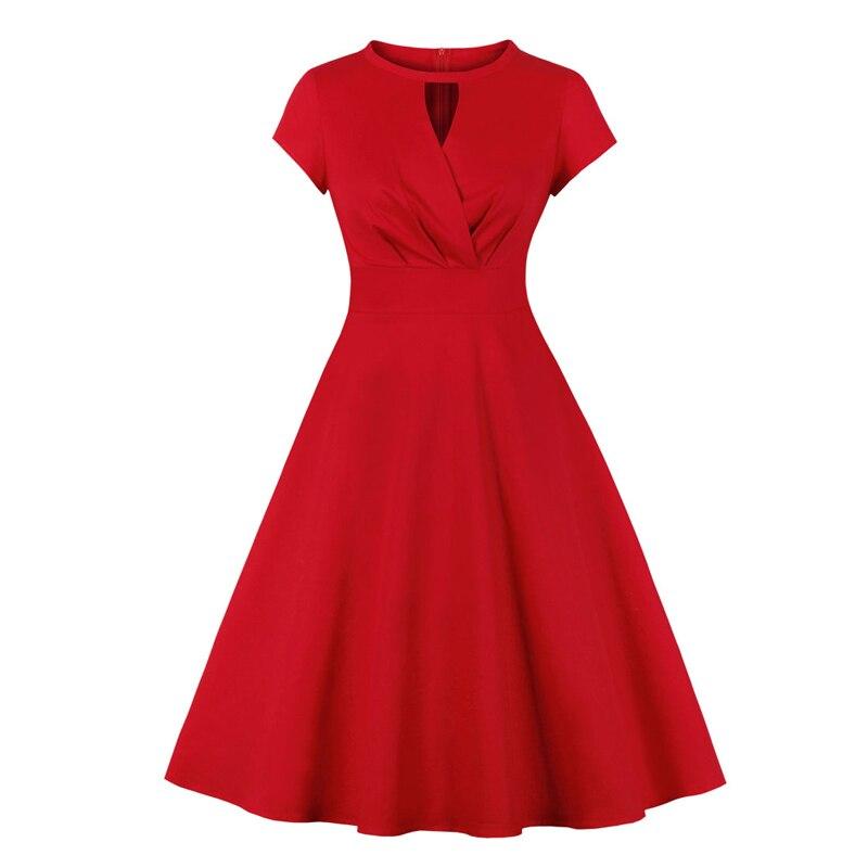 Robe Année 50 Cache Coeur Rouge - Louise Vintage