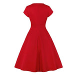 Robe Année 50 Cache Coeur Rouge - Louise Vintage