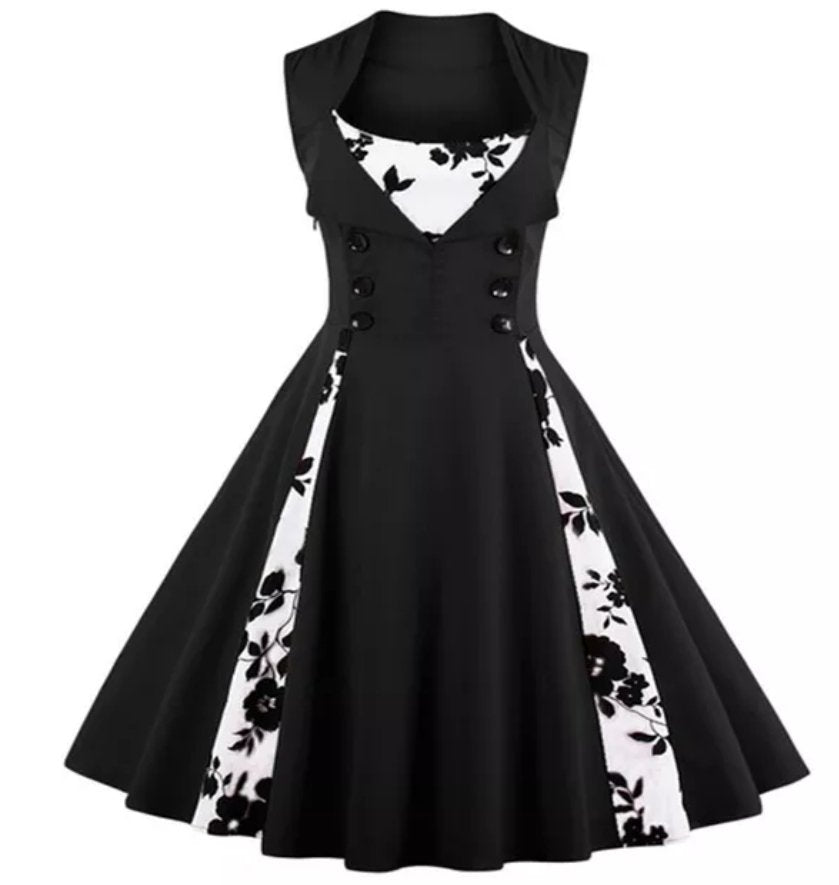 Robe Année 50 Grande Taille Noir - Louise Vintage
