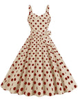 Robe Année 50 Pin Up Beige - Louise Vintage