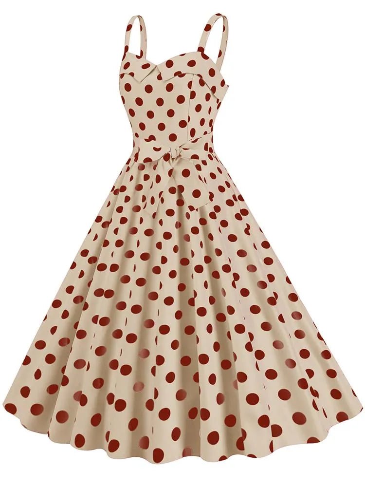 Robe Année 50 Pin Up Beige - Louise Vintage