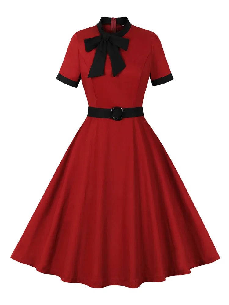 Robe Année 50 Pin Up pas Cher Bordeaux - Louise Vintage