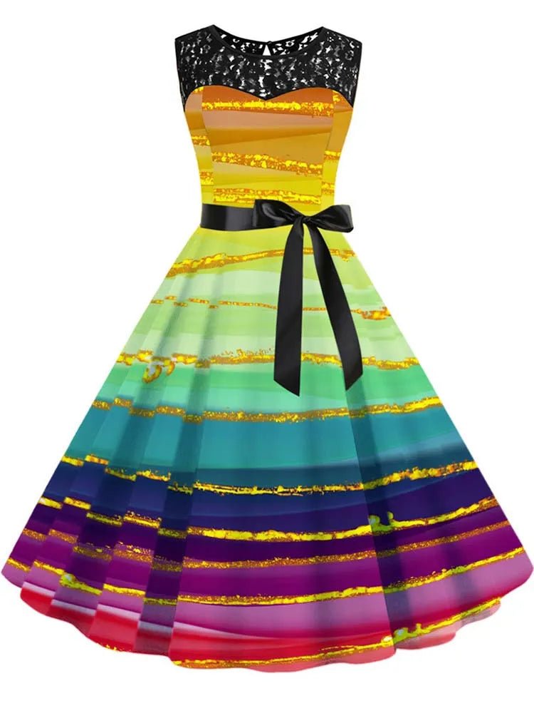 Robe Année 50 Pin Up pas Cher Fluo - Louise Vintage