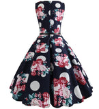 Robe Année 50 Pin Up pas Cher Pois Fleurs - Louise Vintage