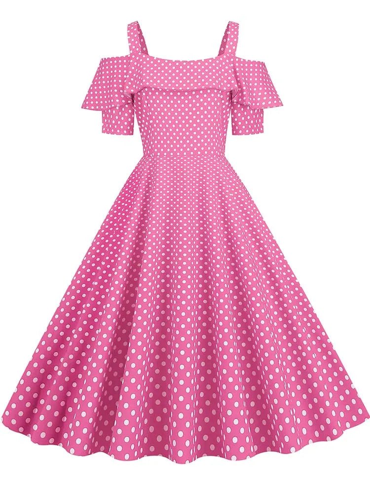 Robe Année 50 Pin Up pas Cher Rose - Louise Vintage