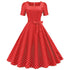 Robe Année 50 Rouge a Pois - Louise Vintage