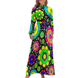 Robe Année 60 70 à Fleurs Manches Longue - Louise Vintage
