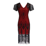 Robe Années 20 Folies Rouge Noir - Louise Vintage