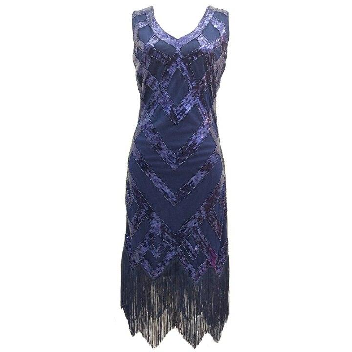 Robe Années 20 Vintage Bleu - Louise Vintage