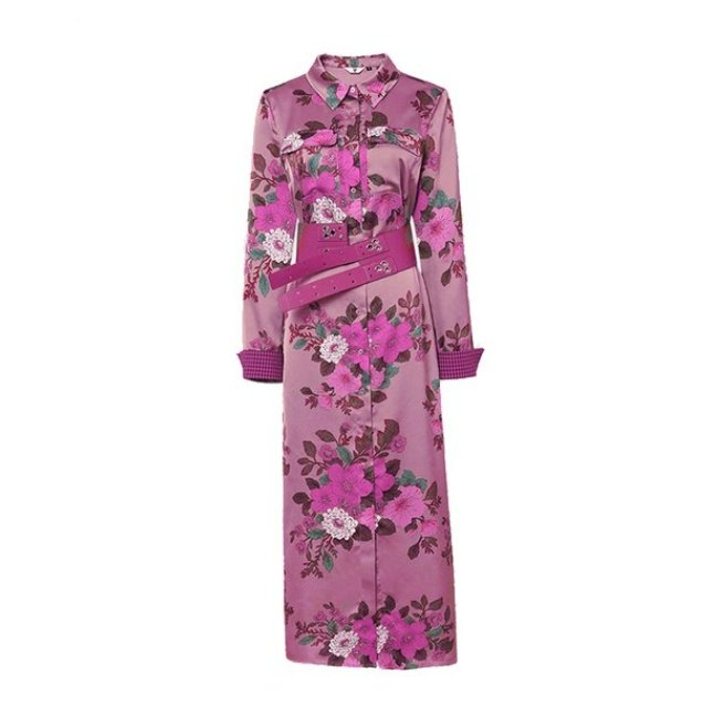 Robe Années 40 Col Montant Violet - Louise Vintage